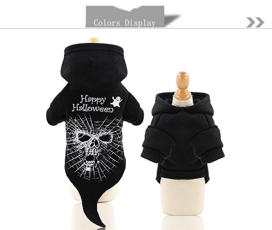 Disfraz de Gato Halloween con Calavera y Maquillaje Terror para Mascotas - Image 10