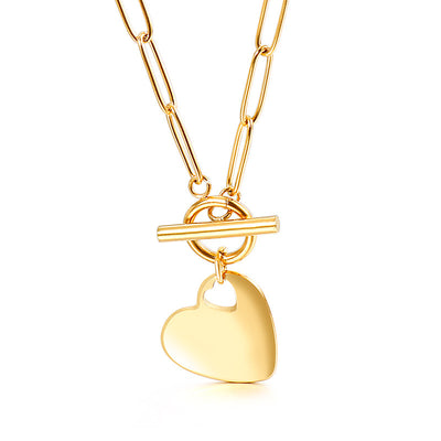 Conjunto de Pulsera y Collar de Acero Titanio con Corazón de Durazno para Mujer - Image 11