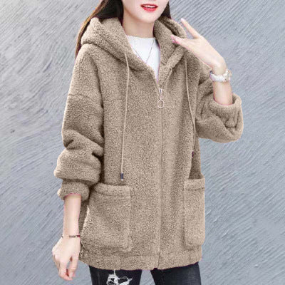 Suéter de Lana de Cordero Mujer Talla Grande con Terciopelo Grueso y Holgado - Image 7