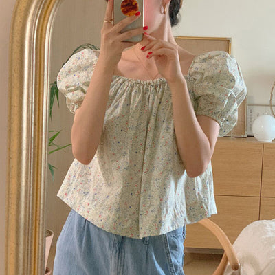 Blusa Elegante con Mangas Volantes Floral para Mujer - Image 6