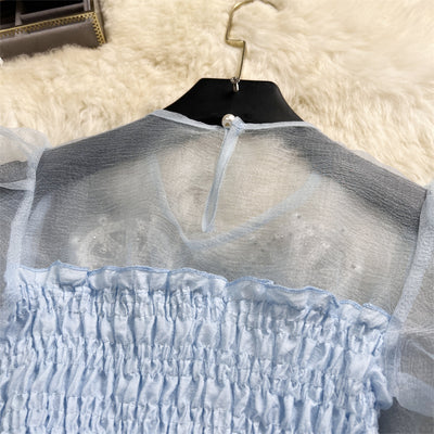 Blusa Estilo Occidental Cuello Cuadrado con Manga Abullonada - Image 19