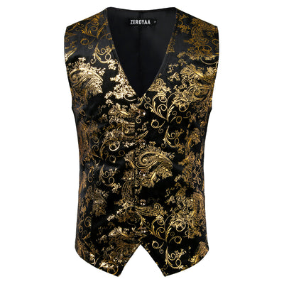 Chaleco Steampunk Dorado para Hombre - Traje Elegante sin Mangas - Image 5