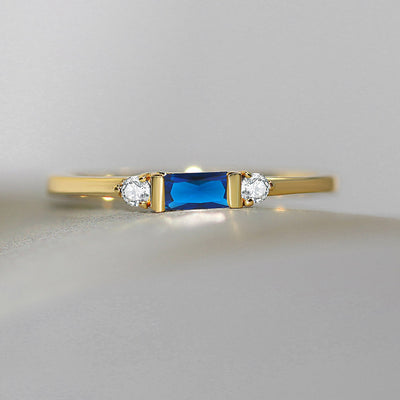 Anillo de Compromiso Geométrico con Circonia Cúbica Chapado en Oro 14K - Image 6
