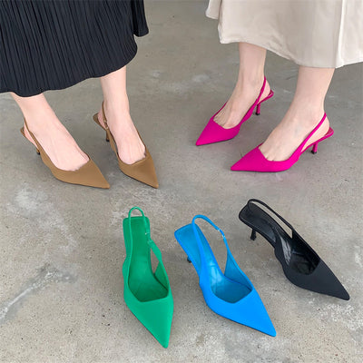 Sandalias Stiletto Puntiagudas con Talón Abierto