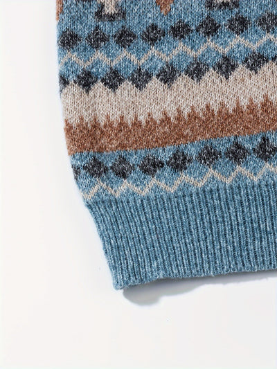 Suéter Cuello Redondo Grueso para Hombre con Diseño Estampado y Corte Relajado - Image 21