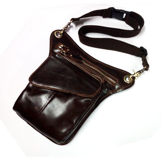 Bolsa Táctica de Cuero Genuino para Hombre - Riñonera Outdoor Ajustable - Image 7