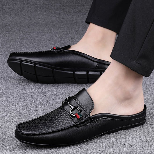 Pantuflas Hombre Cuero Casual - Mocasines Cómodos Sin Cordones - Image 2