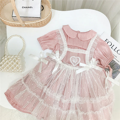 Vestido Lolita Infantil Estilo Occidental Manga Corta - Conjunto Princesa de Dos Piezas - Image 10