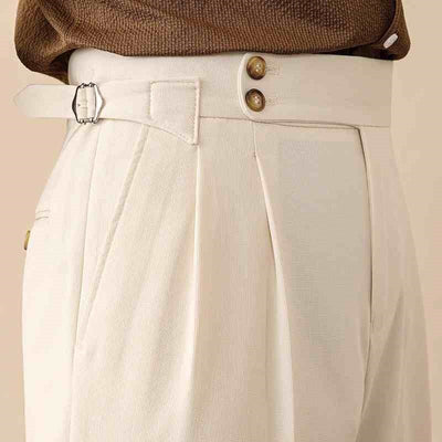 Pantalones Neapolitanos de Corte Recto Cintura Alta para Hombre - Image 6