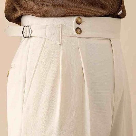 Pantalones Neapolitanos de Corte Recto Cintura Alta para Hombre - Image 6
