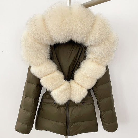 Chaqueta Acolchada Corta Ajustada para Mujer con Forro de Piel - Image 77