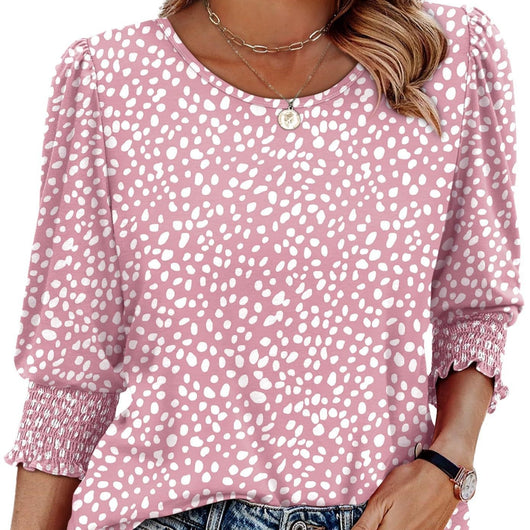 Blusa Suelta Casual con Estampado y Cuello Redondo para Mujer - Image 15