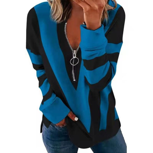 Sudadera Personalizada con Cierre V-Neck de Manga Larga - Image 3