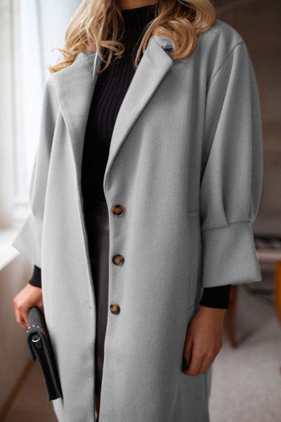 Abrigo de Lana para Mujer con Cuello Solapa y Mangas 3/4 - Otoño e Invierno - Image 13