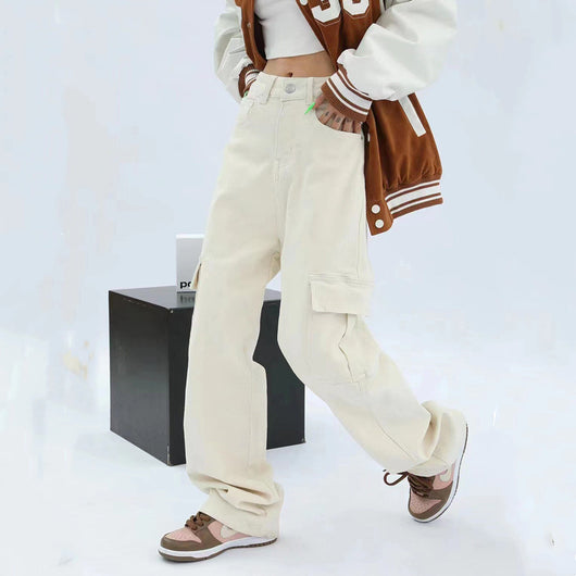 Pantalón Ancho de Cintura Alta Casual Holgado - Image 9
