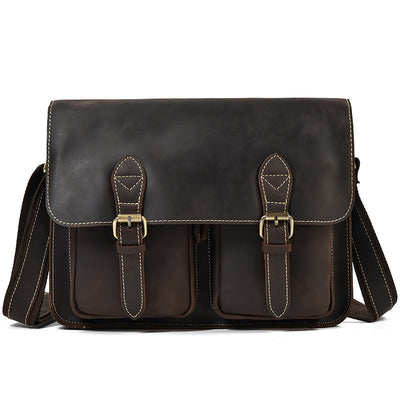 Bolsa Bandolera de Cuero Genuino Crazy Horse para Hombre - Image 18