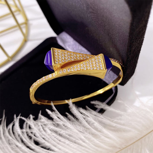 Pulsera Doble Pagoda con Diamantes para Mujer
