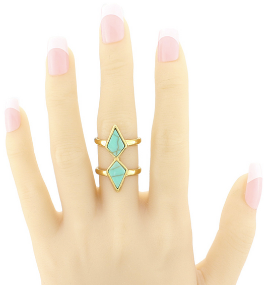 Anillo Articulado Geométrico Turquesa - Image 7