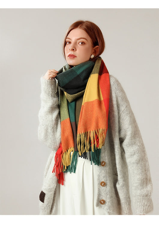 Bufanda Chal de Cashmere con Borlas - Abrigo Escocés Largo para Invierno - Image 32