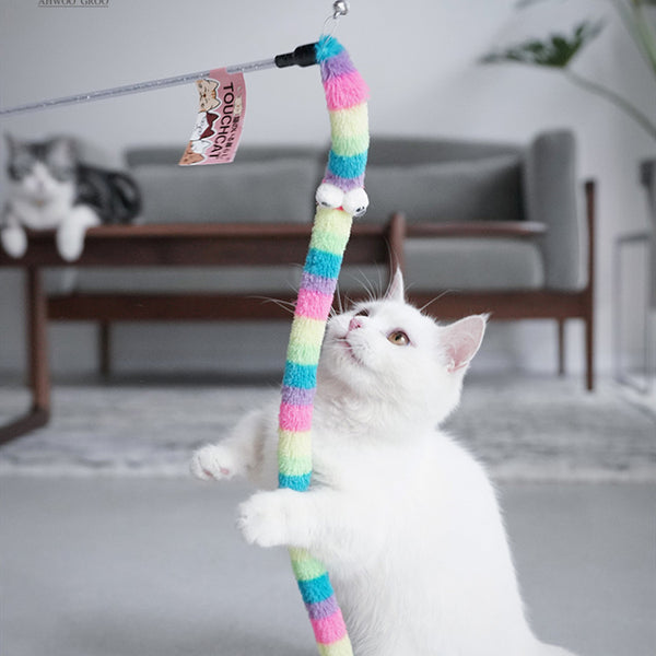 Juguete Resistente para Mascotas con Pluma - Varita Anti-Mordida