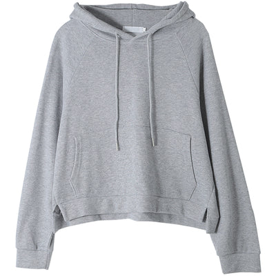 Chaqueta Sudadera Cropped con Capucha en Colores Sólidos para Mujer - Image 6