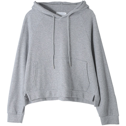 Chaqueta Sudadera Cropped con Capucha en Colores Sólidos para Mujer - Image 6