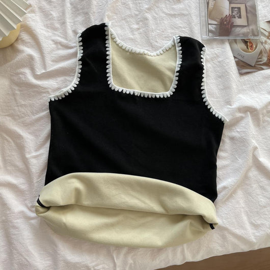 Chaleco Halter con Cuello Cuadrado en Terciopelo para Mujer - Image 3
