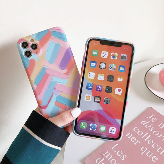 Funda Móvil Rayas de Color con Líquido Suave - Image 4
