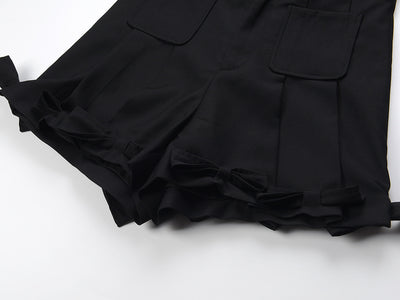 Shorts Talle Alto Slim con Detalles de Moños Brillantes - Image 10