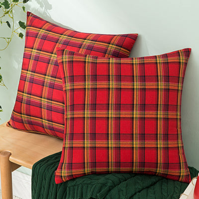 Funda de Almohada Navideña Tartán para Sala de Estar - Image 3