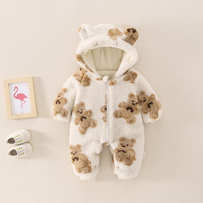 Abrigo Infantil de Lana Merino con Diseño de Osito y Cordero - Image 6