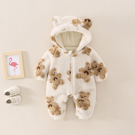 Abrigo Infantil de Lana Merino con Diseño de Osito y Cordero - Image 6