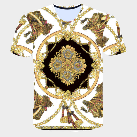 Playera Manga Corta para Hombre con Estampado de Letras a Rayas - Image 14