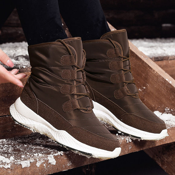 Botas de Nieve Largas en Terciopelo para Mujer Talla Grande