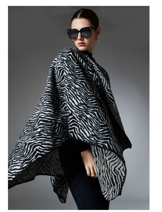 Chal Zebra Cálido de Largo Medio para Invierno - Image 17