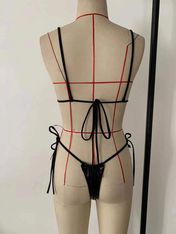 Bikini de Color Sólido Estilo Europeo y Americano