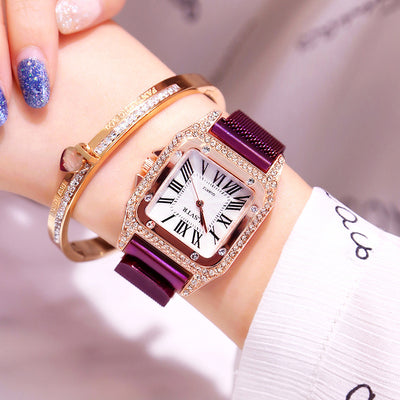 Reloj Cuadrado con Cristales Brillantes para Mujer - Image 10