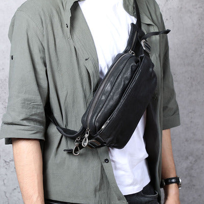 Mochila Bandolera de Cuero para Hombre - Bolso Cruzado Compacto - Image 11
