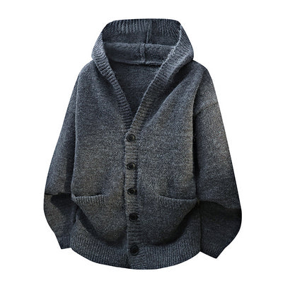 Cardigan Tejido Holgado con Capucha para Hombre - Image 8