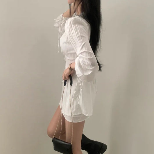 Conjunto Elegante de Diseño Francés: Blusa Ajustada con Protección Solar y Falda Esbeltecedora - Image 9