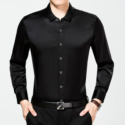 Camisa de Seda Premium Color Puro - Image 10