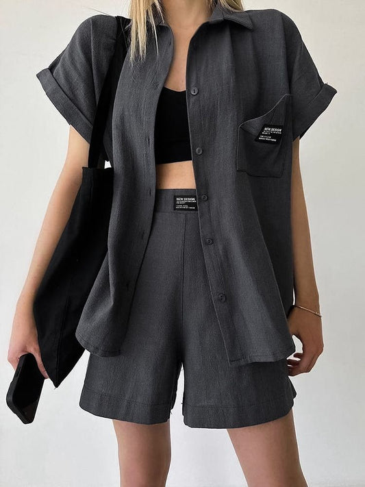 Conjunto Casual Mujer: Blusa Manga Corta y Shorts - Image 2