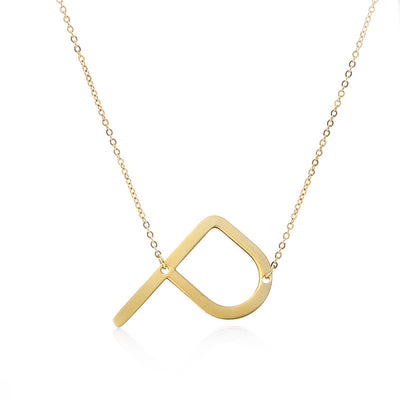 Collar Inicial Acero Inoxidable Chapado en Oro Rosa - Image 117