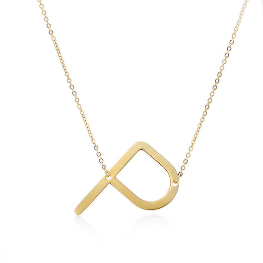 Collar Inicial Acero Inoxidable Chapado en Oro Rosa - Image 117