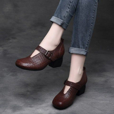 Zapatos Retro de Punta Cuadrada para Mujer - Colección Verano