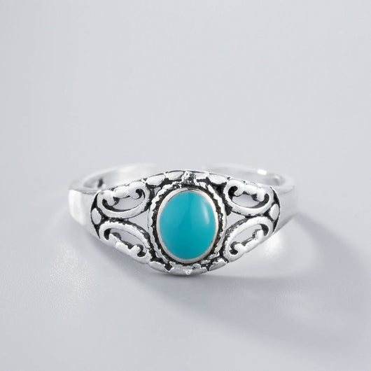 Anillo de Moda con Piedra Azul Elegante - Image 3