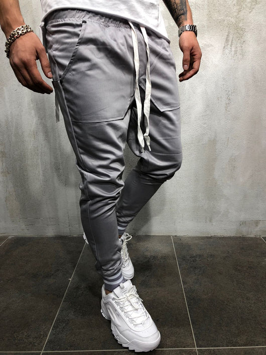Pantalones Casuales de Algodón con Diseño Spliced para Hombre - Image 35