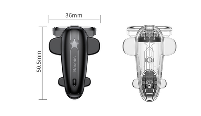 Black Baseus mobile phone game controller with an airplane design and star detail, for enhanced mobile gaming. - Image 6