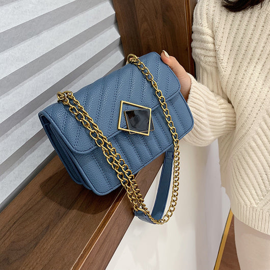 Bolso Cuadrado Pequeño con Cadena de Hombro - Image 6