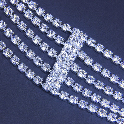 Diadema Elástica con Diamantes de Imitación - Cinco Filas de Brillantes - Image 4
